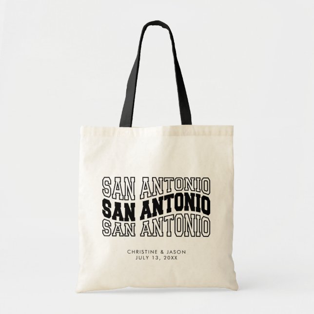 Bolsa Tote San Antonio Wedding Bem-vindo (Frente)
