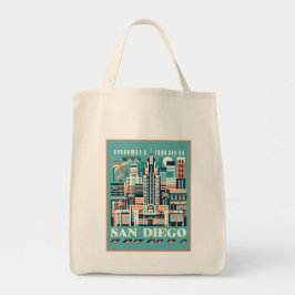 Bolsa Tote San Diego California Art Deco