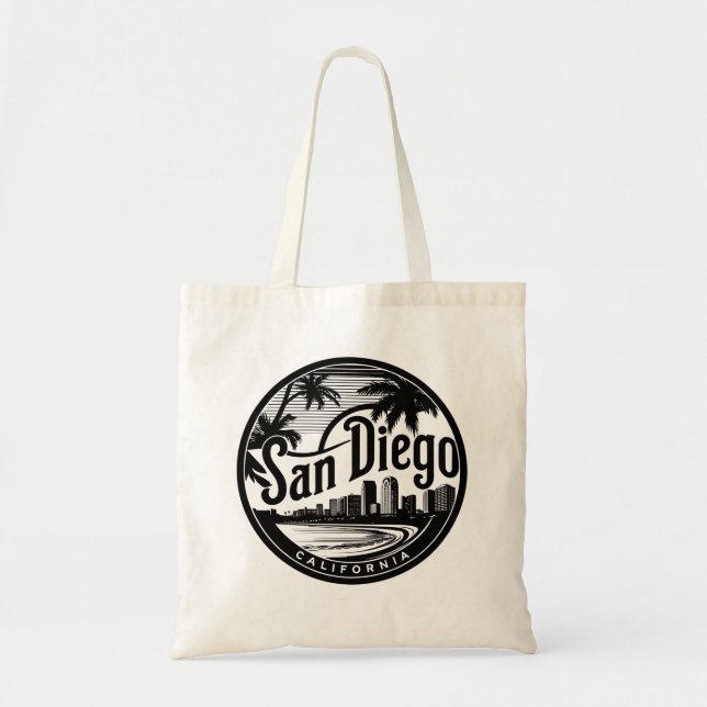 Bolsa Tote San Diego California Skyline (Frente)