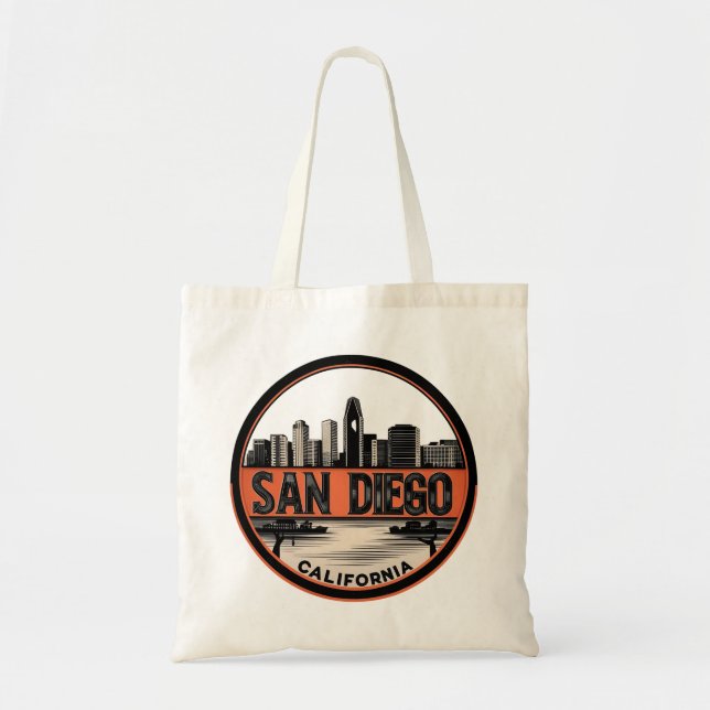 Bolsa Tote San Diego California Skyline Tote Bag (Frente)