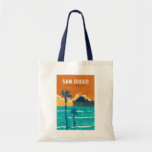 Bolsa Tote San Diego California Viagem Art Vintage