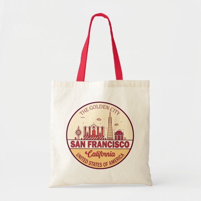 Bolsa Tote San Francisco California City Skyline Emblem (Frente)