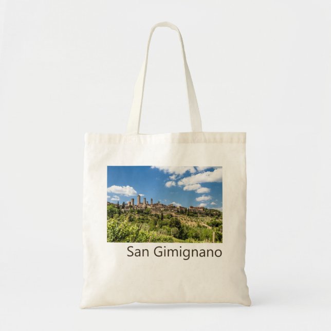 Bolsa Tote San Gimignano Toscânia Itália Panorama Souvenir (Frente)