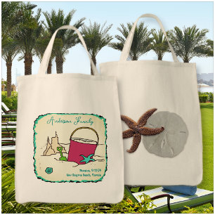 Bolsa Tote Sand Castle Beach Personalised Family Reunion