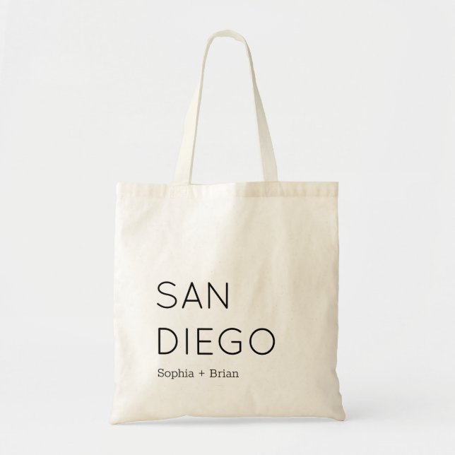 Bolsa Tote Sandiego Wedding Tote Bag Bem-vindo (Frente)