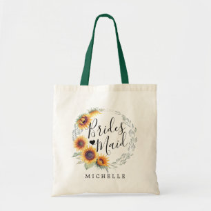 Bolsa Tote Sangue Rústico de Girassol Bridesmaid