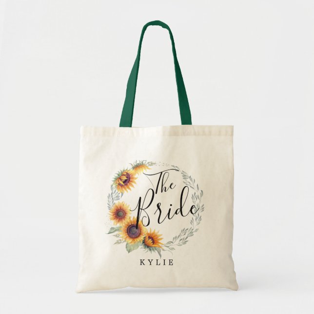 Bolsa Tote Sangue Rústico de Girassol| Noiva (Frente)