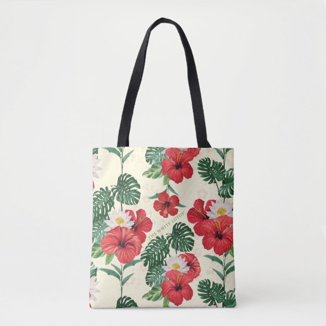 Bolsa Tote Sangue Tropical do Lotus Branco (Frente)