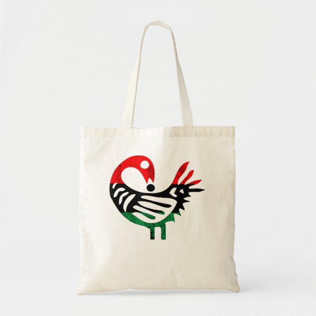 Bolsa Tote Sankofa African Bird Pan African Flag Orgulho June (Frente)
