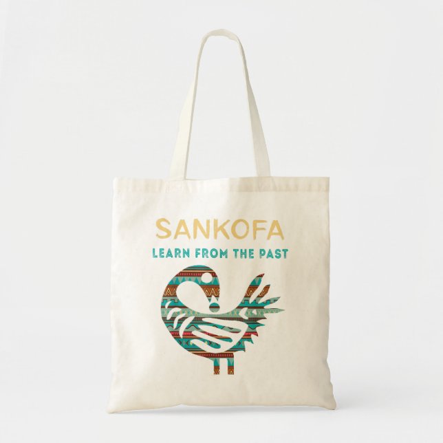 Bolsa Tote Sankofa Aprende Com O Pássaro Africano Negro Seu (Frente)