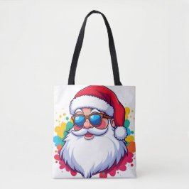 Bolsa Tote Santa Claus Face With Paint Splatter Christmas