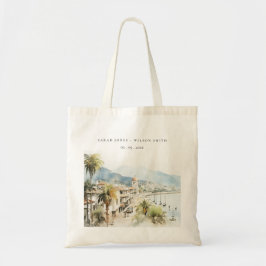 Bolsa Tote Santa Marta Colombia Watercolor Landscape Wedding