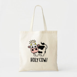 Bolsa Tote Santa Vaca Engraçado Santo Animal Pun