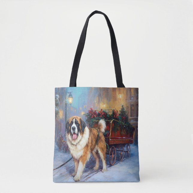 Bolsa Tote Santo Bernard Christmas Fesason Season (Frente)