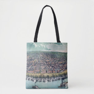 Bolsa Tote Santo de Mapa Antiquado, Rio Louis Missouri