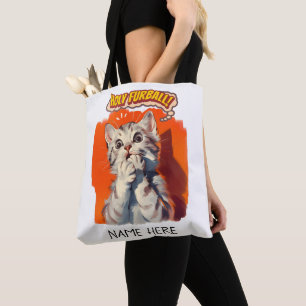 Bolsa Tote Santo Furball, gatinho vintage e charmoso