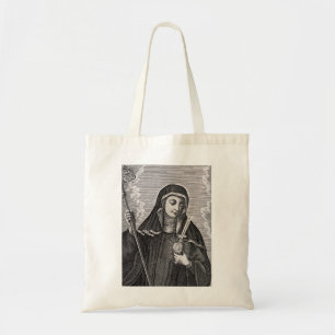 Bolsa Tote Santo Gertrude mística alemã beneditina Excelente
