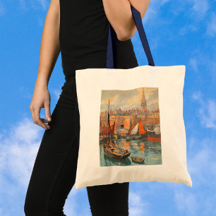 Bolsa Tote Santo Malo, França, Arte de Poster de Viagem Antig