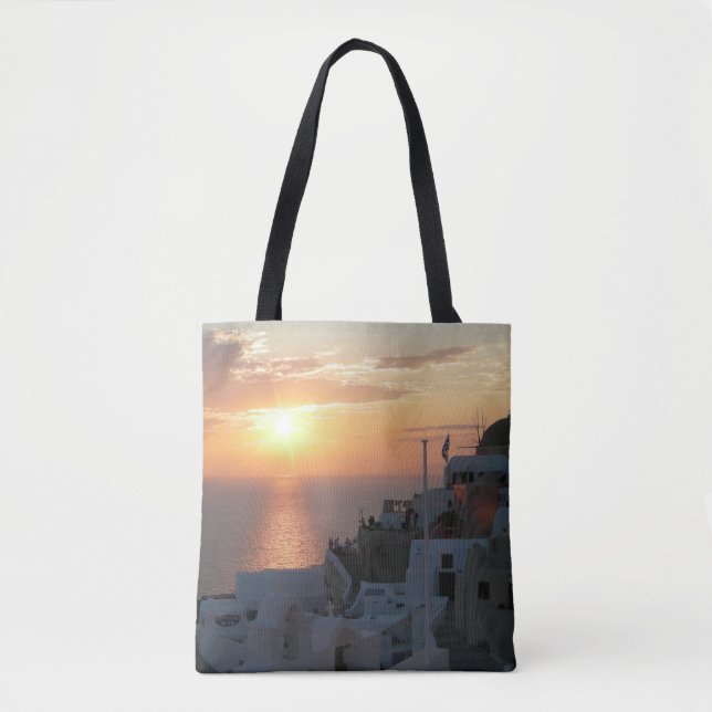 Bolsa Tote Santorini Sunset Por Toda A Impressão Toa Bag (Frente)