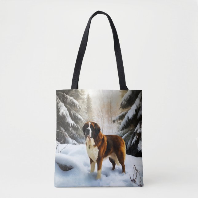 Bolsa Tote São Bernardo Deixe Cair a Neve Natal (Frente)