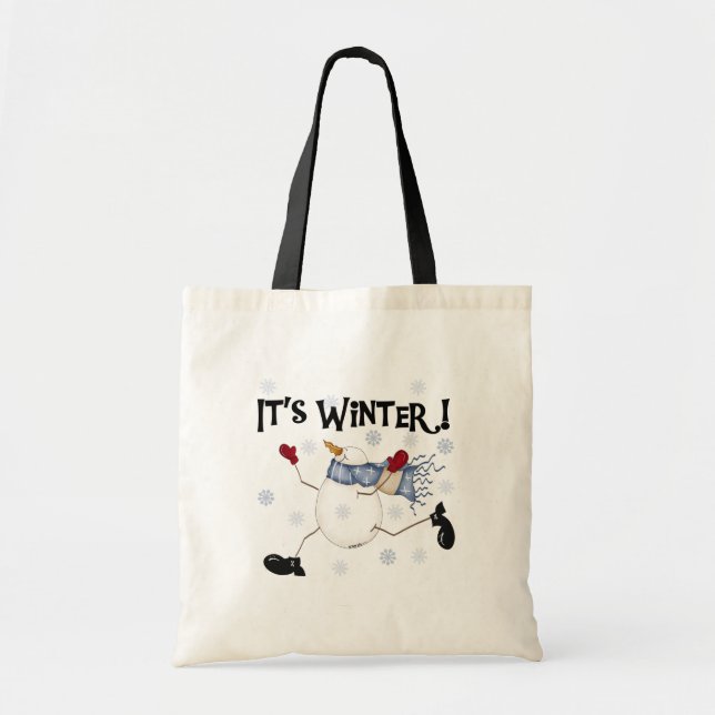 Bolsa Tote São Camisetas e presentes do Winter Snowman (Frente)