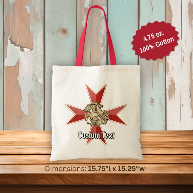 Bolsa Tote São Jorge sobre a Cruz de Malta (Criador carregado)