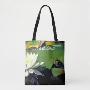 Bolsa Tote Sapo Admitindo Flor do Lotus Personalizado