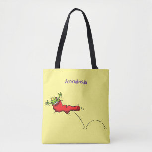 Bolsa Tote Sapo bonito em um desenho de salto em meia vermelh