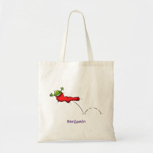 Bolsa Tote Sapo bonito em um desenho de salto em meia vermelh