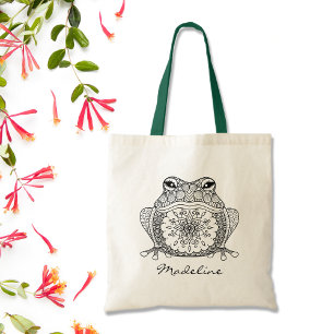 Bolsa Tote Sapo de cor adulta Mandala Monograma