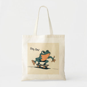 Bolsa Tote Sapo de Skate – Fofa Arte de Animal de Desenho Ani