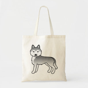 Bolsa Tote Sapo de Tote de Cão Cachorro de Silver Siberian Hu