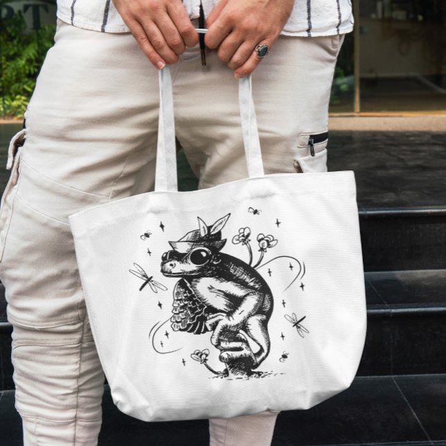 Bolsa Tote Sapo Desenhado à Mão (Criador carregado)