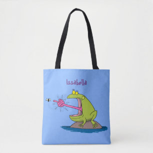Bolsa Tote Sapo engraçado e desenho animado