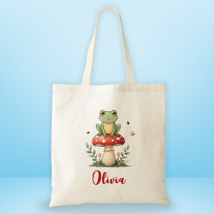 Bolsa Tote Sapo Fofo em Cogumelo Vermelho