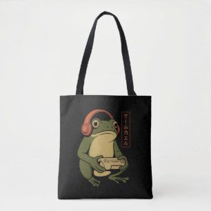 Bolsa Tote Sapo Gamer Japonês Engraçado Vintage Jogos