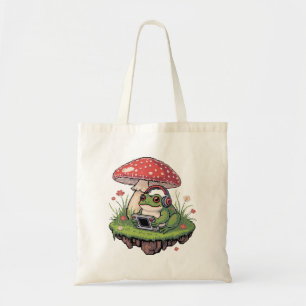 Bolsa Tote Sapo Gamer Pixel Aconchegante Cogumelo