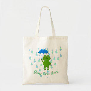 Bolsa Tote Sapo Kawaii e Chuva