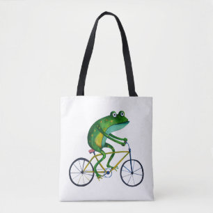 Bolsa Tote Sapo Na Bicicleta