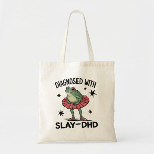 Bolsa Tote Sapo neurodivergente engraçado do TDAH Meme Y2K Fr