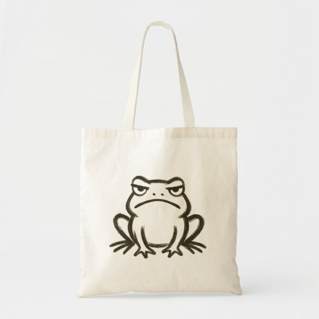 Bolsa Tote Sapo rabugento - Humor Mínimo de Traço (Frente)
