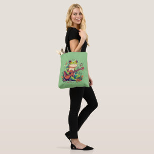 Bolsa Tote Sapo Reproduzido com Anfíbio Musical Banjo-Cute