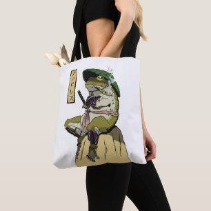 Bolsa Tote Sapo Samurai: Guardião do Lótus
