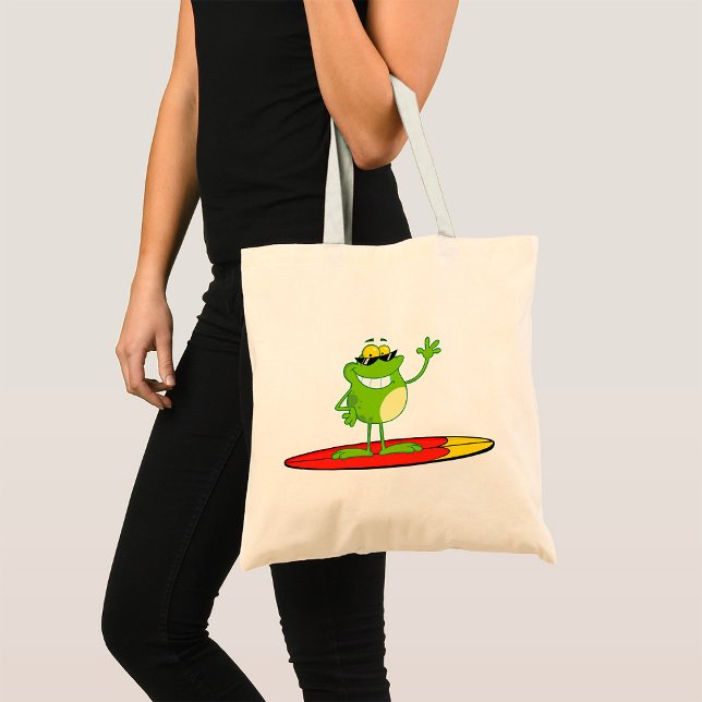 Bolsa Tote Sapo Surfista Usando Óculos de Sol (Criador carregado)