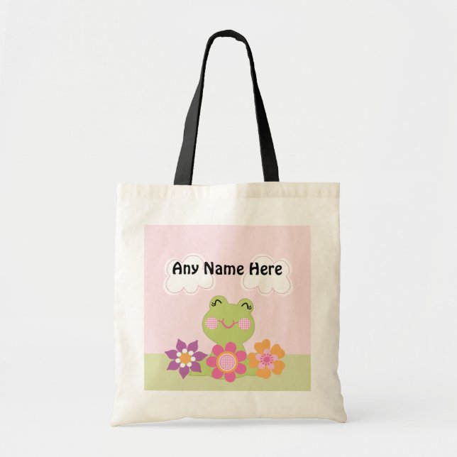 Bolsa Tote Sapo tropical personalizado com barra de ferrament (Frente)