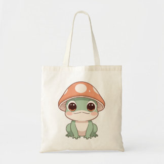 Bolsa Tote Sapo Whimsical Kawaii em Mushroom Hat