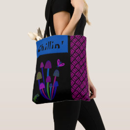 Bolsa Tote Sapo Whimsical n' Cogumelos "Chillin'"