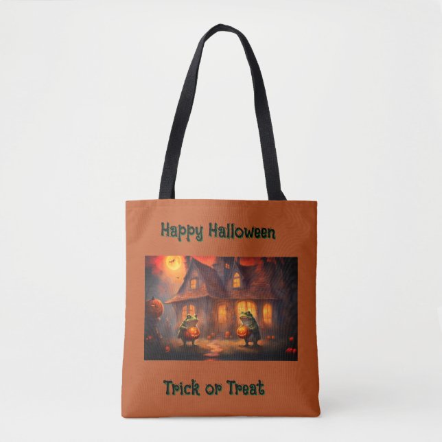 Bolsa Tote Sapos caprichosos decoram para o Halloween  (Frente)