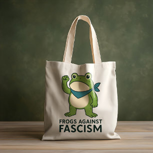 Bolsa Tote Sapos Contra o Fascismo Protesto do Sapo de Portla