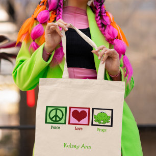 Bolsa Tote Sapos de Paz e Amor Fora do Sapo Personalizado